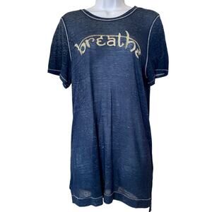 Women's Lucky Lotus Blue Short Sleeve Breathe T-Shirt Lightweight Size Medium
